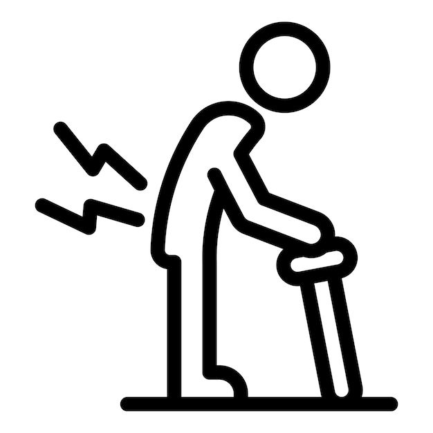 senior man spine pain icon outline senior man spine pain vector icon for web design isolated on white background