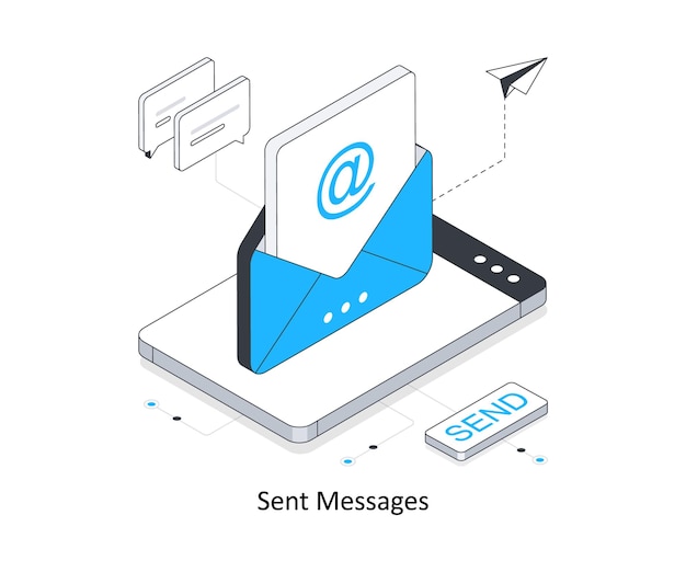 Sent messages isometric stock illustration EPS File stock illustration