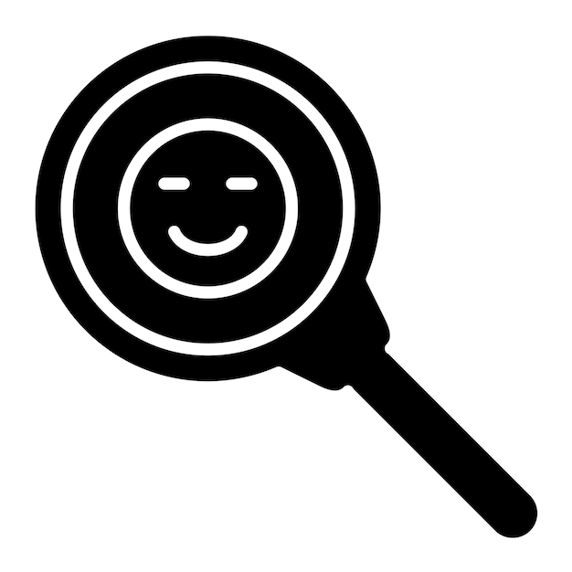 Sentiment Analysis Glyph Solid Black Illustration