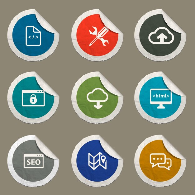 SEO and development icons set for web sites and user interface