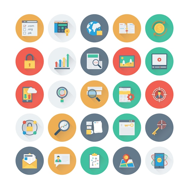SEO and Marketing Colored Vector Icons