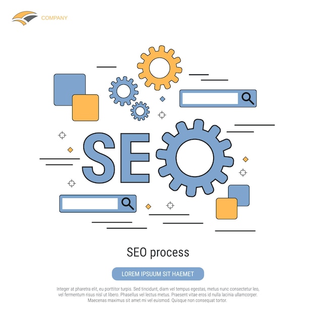 seo optimization flat contour style vector concept illustration