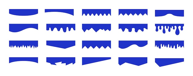 Separators shapes for website presentation set Curve Lines Wave Drops and triangular dividers for Top or Bottom Page Frame of header