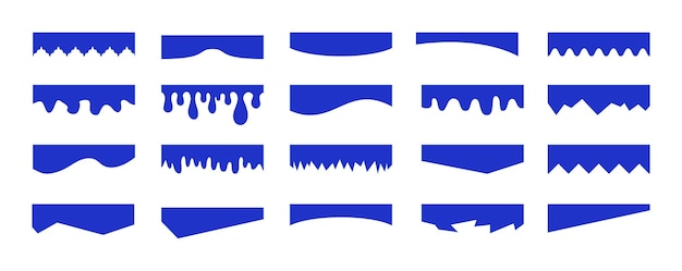 Separators shapes for website presentation set Curve Lines Wave Drops and triangular dividers for Top or Bottom Page Frame of header