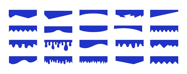 Separators shapes for website presentation set curve lines wave drops and triangular dividers for
