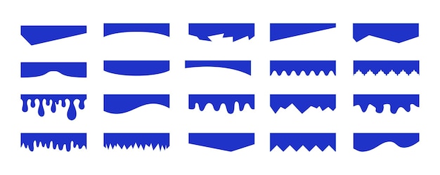 Separators shapes for website presentation set curve lines wave drops and triangular dividers for
