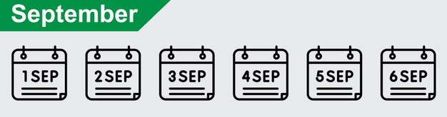 September vector icons pack