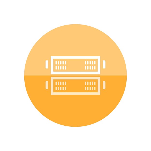 Server rack icon in flat color circle style Computer data file center hosting cloud transfer