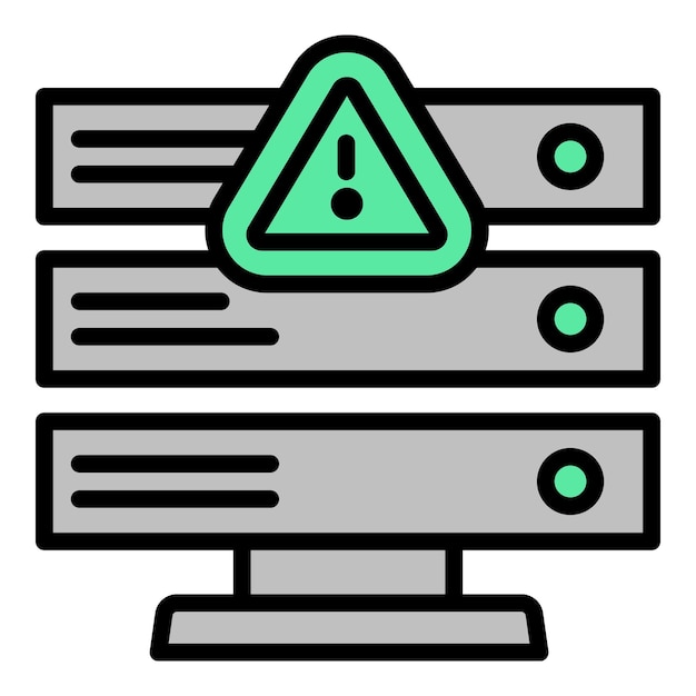 server risk icon outline vector computer virus crime protect