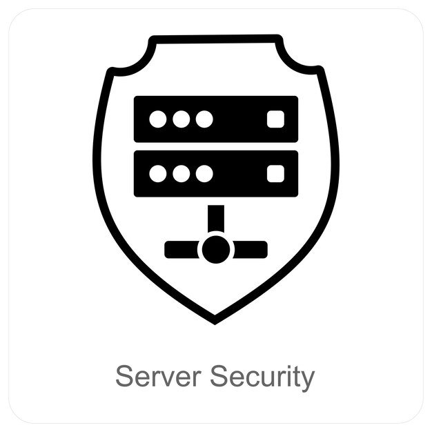 Server Security and protection icon concept