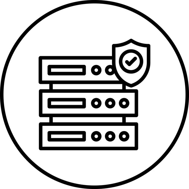 Server Security vector icon illustration of Protection and Security iconset