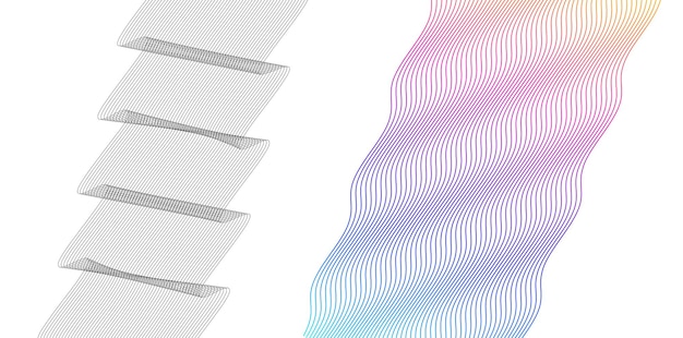 set abstract lines colors design element on white background of waves vector illustration eps 10 for grunge elegant business card print brochure flyer banners cover book label fabric