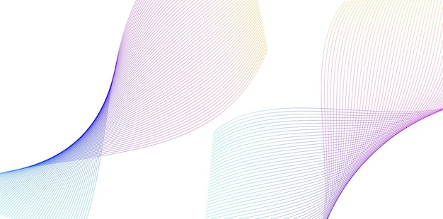 Set Abstract lines colors design element on white background of waves Vector Illustration eps 10 for grunge elegant business card print brochure flyer banners cover book label fabric