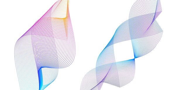 set abstract lines colors design element on white background of waves vector illustration eps 10 for grunge elegant business card print brochure flyer banners cover book label fabric