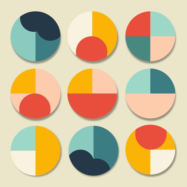set abstract modern bright design for backgrounds cards posters vector illustration on isolat