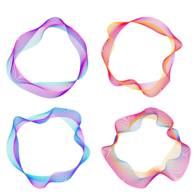 set design element circle isolated bold vector colors golden ring from abstract glow wavy stripes of many glittering swirl created using blend tool vector illustration eps10 for your presentation