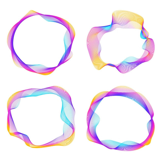 set design element circle isolated bold vector colors golden ring from abstract glow wavy stripes of many glittering swirl created using blend tool vector illustration eps10 for your presentation