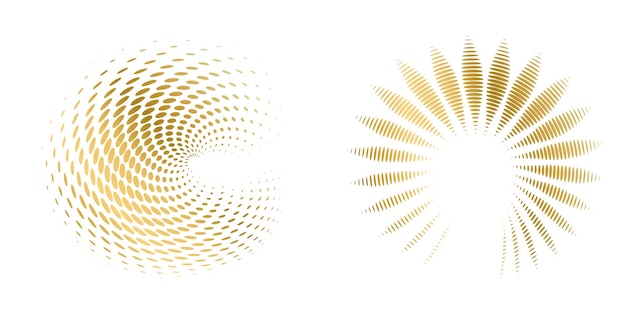 set design element circle isolated bold vector colors golden ring from abstract glow wavy stripes of many glittering swirl created using blend tool vector illustration eps10 for your presentation