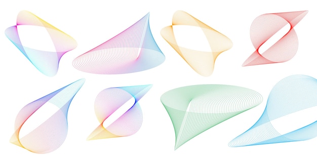 Set design element circle Isolated bold vector colors golden ring from Abstract glow wavy stripes of many glittering swirl created using Blend Tool Vector illustration EPS10 for your presentation