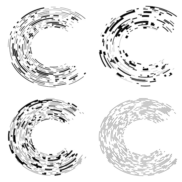 Set design element circle Isolated bold vector colors ring from Abstract glow wavy stripes of many glittering swirl created using Blend Tool Vector illustration EPS10 for your presentation