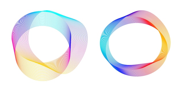 set design element circle isolated bold vector colors ring from abstract glow wavy stripes of many glittering swirl created using blend tool vector illustration eps10 for your presentation