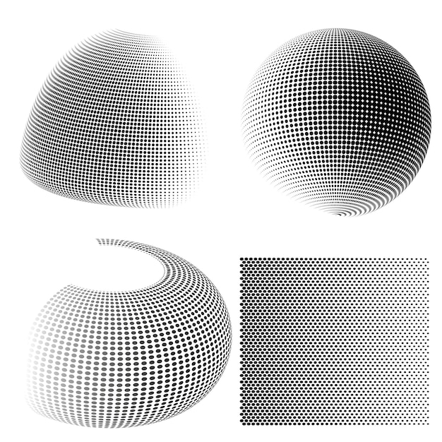 Set Design elements symbol Editable icon Halftone dot pattern on white background Vector illustration eps 10 frame with black abstract random dots for technology big data