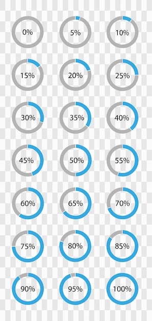 Set digital collection of infographics charts isolated on a white background Vector Illustration