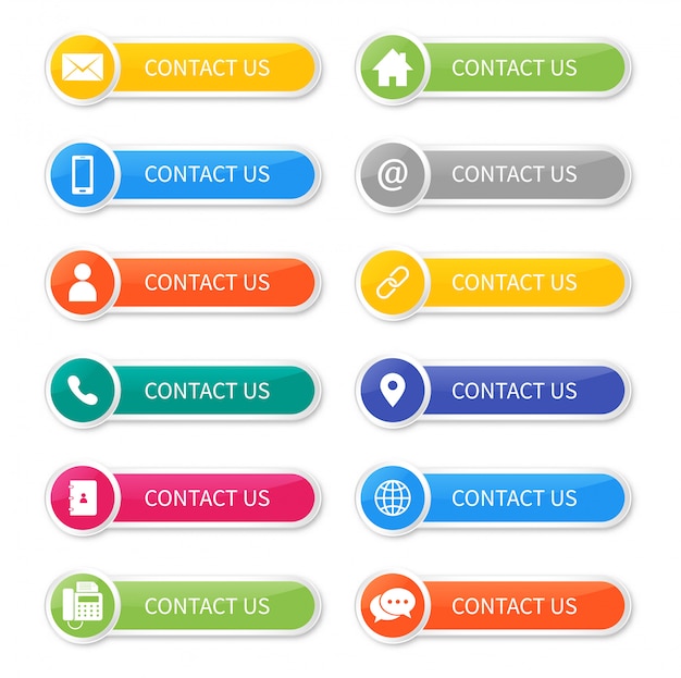 set icons of contact us button Isolated.