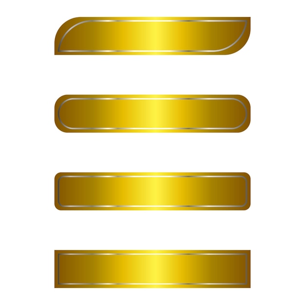set luxury gold label banners various shapes