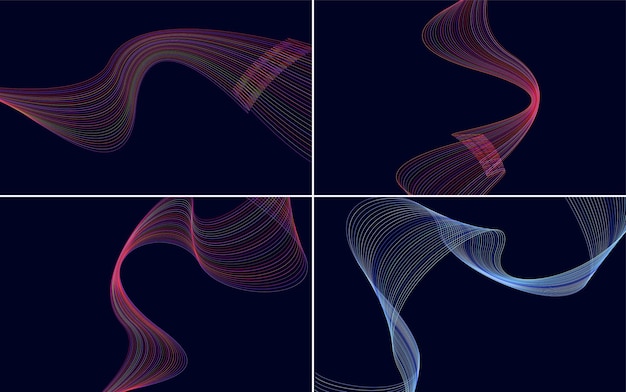 Set of 4 vector line backgrounds to add a stylish touch to your designs