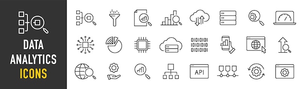 set of 60 social media and web icons in line style data analytics blogging seo digital marketing management message phone collection vector illustration