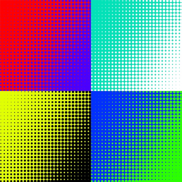 set of abstract halftone colorful backgrounds
