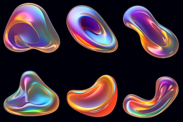 Set of abstract modern graphic elements Dynamical colored forms and line Gradient abstract banners with flowing liquid shapes Template for the design of a logo flyer or presentation
