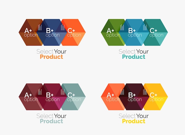 set of abstract option navigation templates