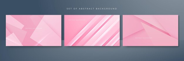 Set of abstract soft pink background