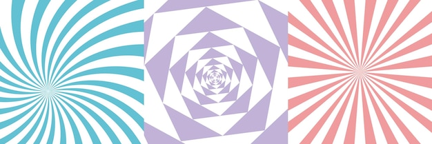 Set of abstract spiral backgrounds