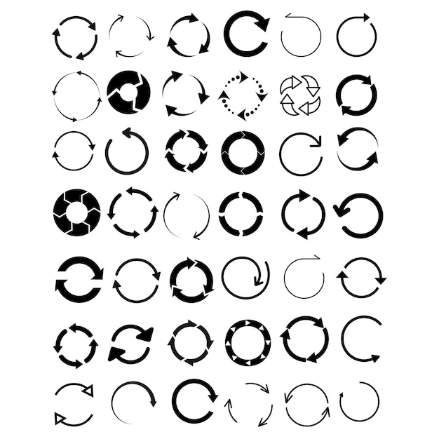 Set of all type of circle arrows collection pack