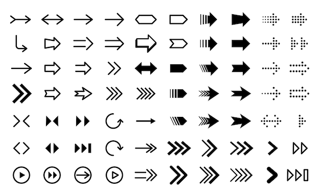 Set of arrows black icons Circle arrows rotate arrow spinning loading symbol Arrow icons