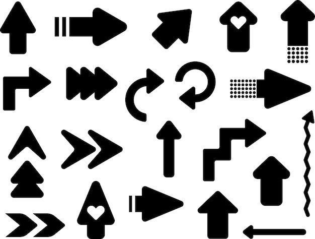 Set of Arrows Sign or Icon