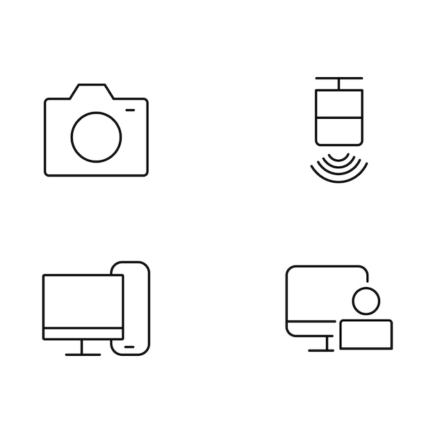 Set of artificial intelligence line icons Technology ai digital brain chip etc