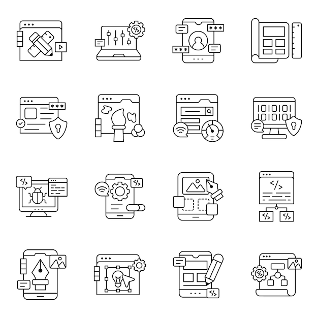 Set of Artwork Line Icons