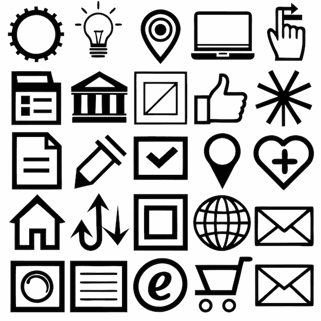 Set of basic website and application icons