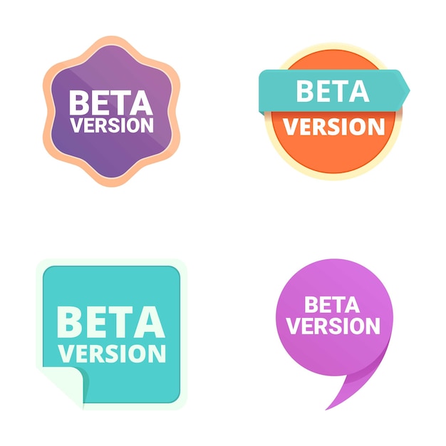 Set of beta version badges design
