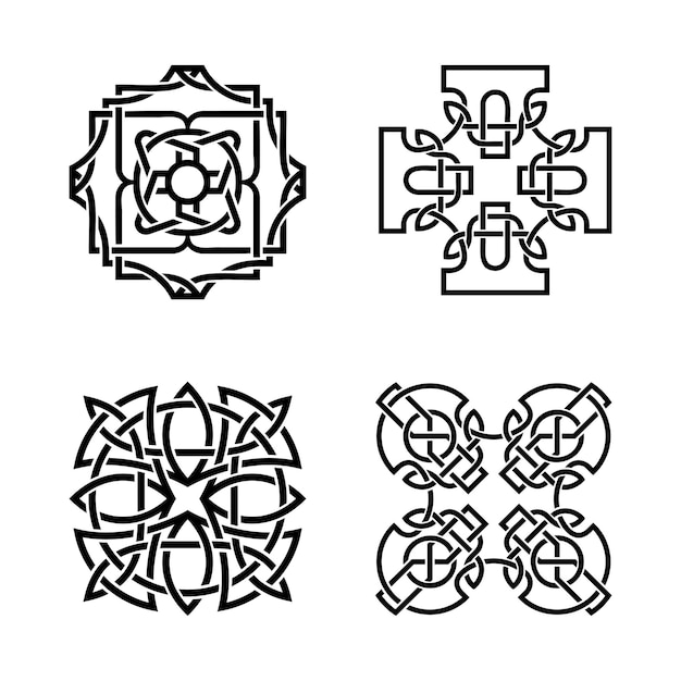 Set of Black Celtic Knots