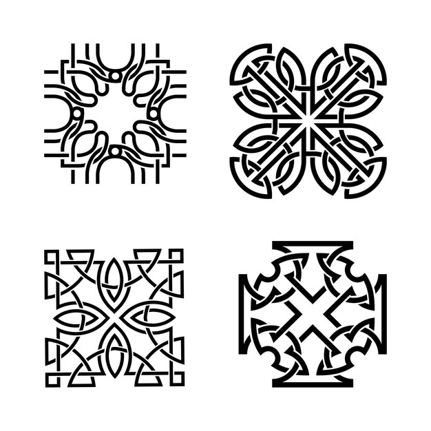 Set of Black Celtic Knots