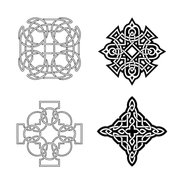Set of Black Celtic Knots