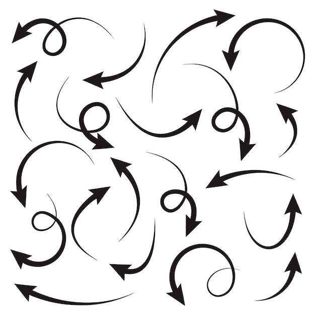 Set of black vector arrows icons