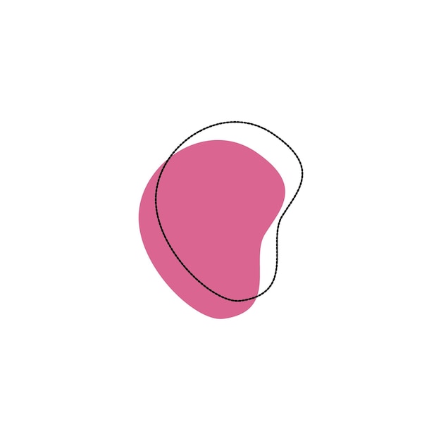 set of blob elements dark pink backdrop