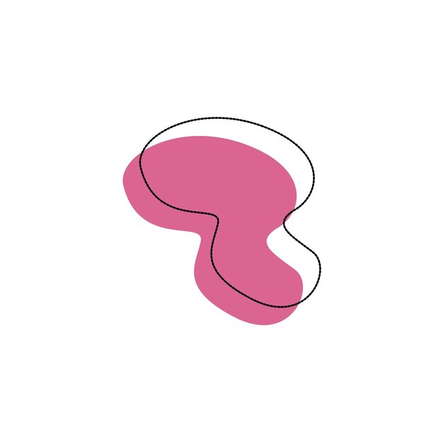 set of blob elements dark pink collection