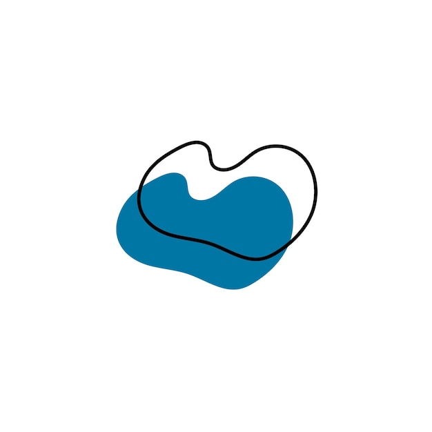set of blob elements hand drawn vector doodle